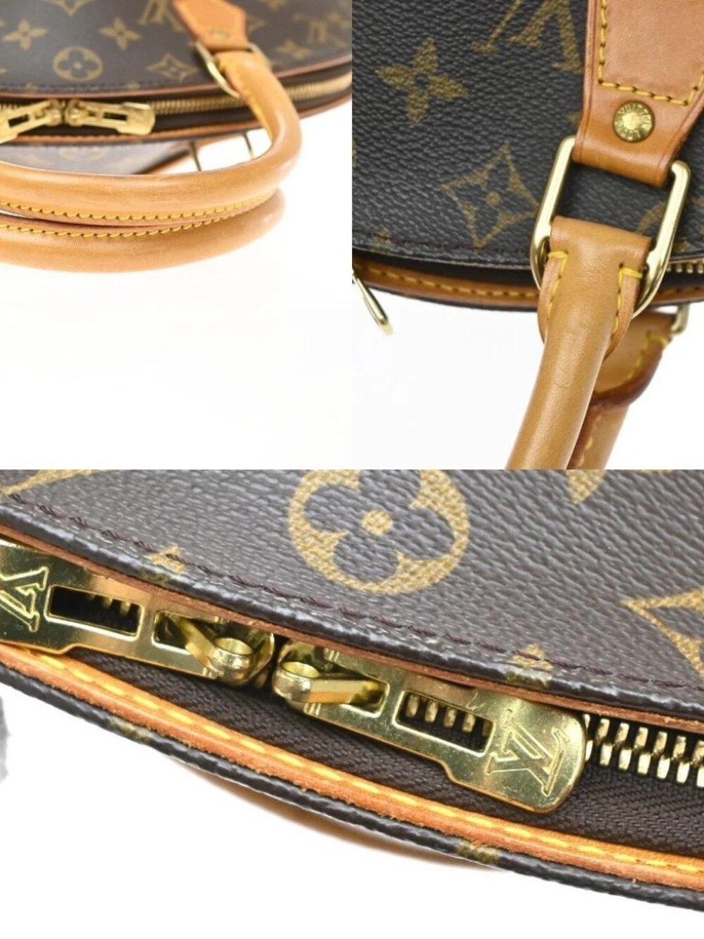 LOUIS VUITTON LV Logo Ellipse MM Hand Bag Monogram Leather Brown - Picture 8 of 16